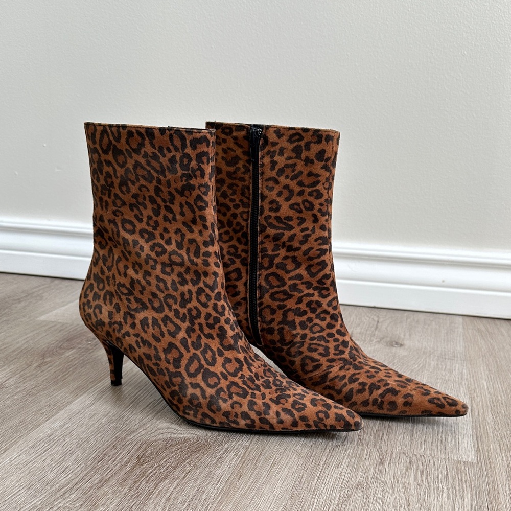 Leopard Print Heeled Boots EU 41